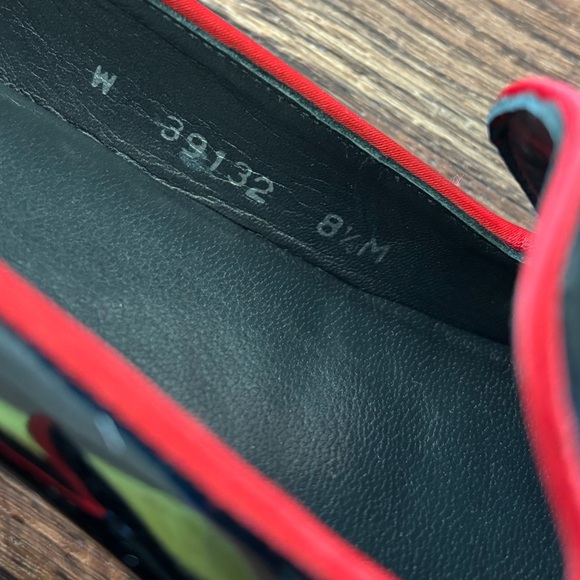 Stuart Weitzman Patent Leather Loafers With Red Trim - Picture 5 of 16